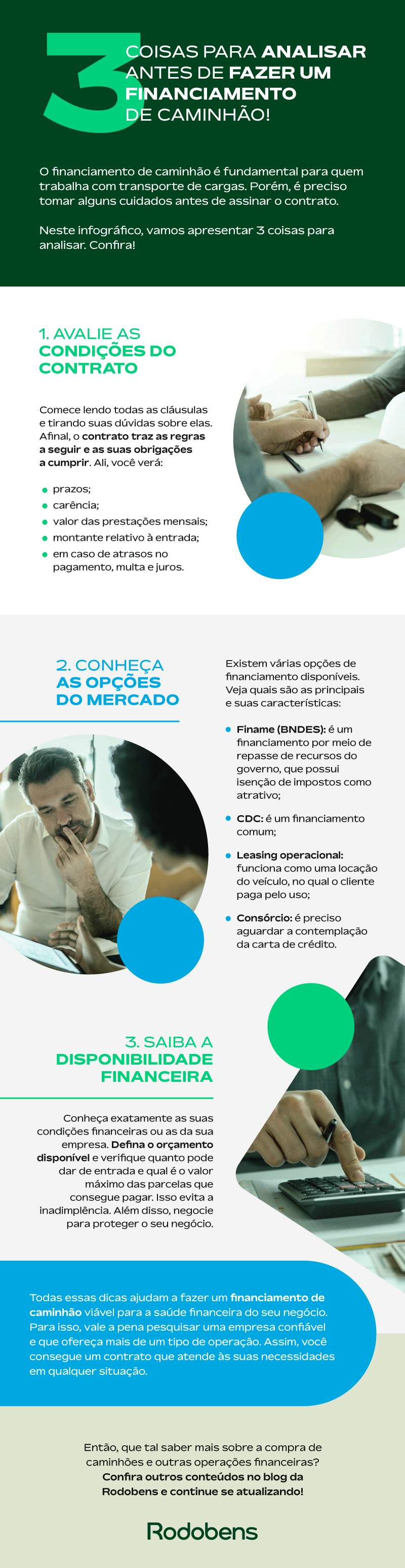 Conheça 3 coisas que você deve analisar antes de fazer um financiamento de caminhão neste infográfico